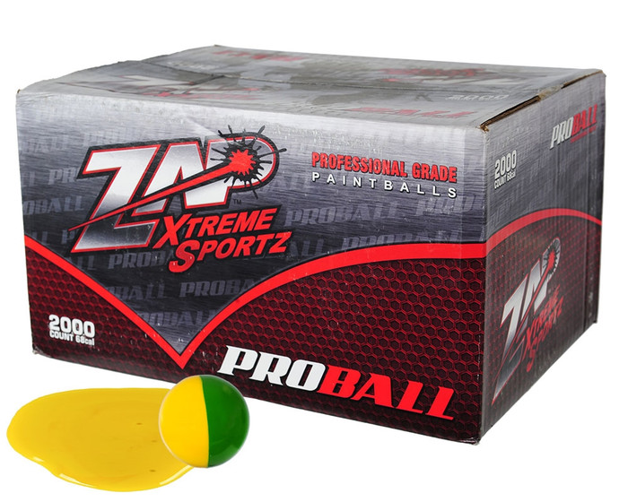 ZAP Xtreme .68 Caliber Paintballs - Proball - Yellow Fill - 1,000 Rounds