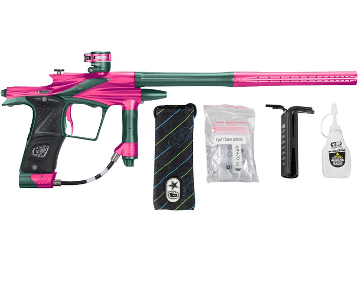 Planet Eclipse 2011 Ego Paintball Gun - Pink/Forest Green - Add APE OLED Board