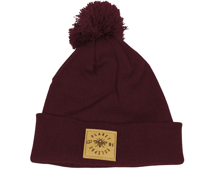 Planet Eclipse Beanie - Worker Pom - Burgundy