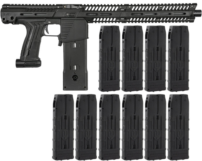 Planet Eclipse EMEK MG100 (PAL ENABLED) Mag Fed Paintball Marker w/ 10 Additional (20 Round) Magazines - Black