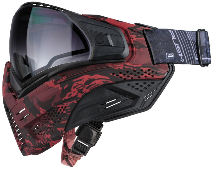 Push Unite Paintball Mask - Blood Camo w/ Gradient Clear Lens
