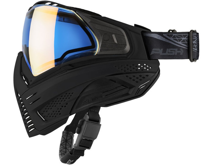 Push Unite Paintball Mask - Black w/ Aqua Gold Lens