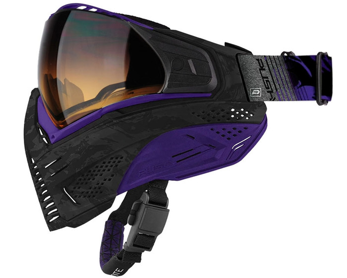 Push Unite Paintball Mask - Black/Purple Camo w/ Gradient HD Lens