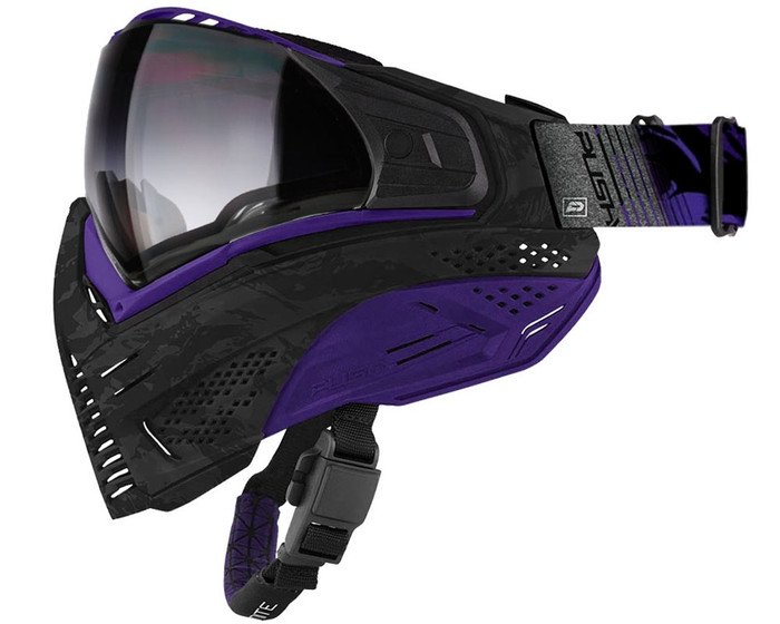 Push Unite Paintball Mask - Black/Purple Camo w/ Gradient Clear Lens