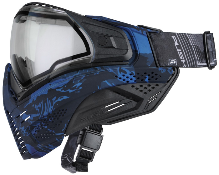 Push Unite Paintball Mask - Blue Sapphire Camo w/ Clear Lens