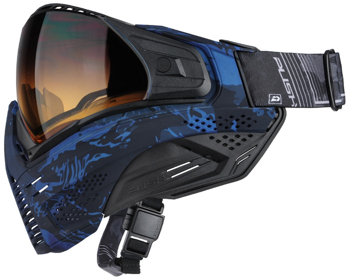 Push Unite Paintball Mask - Blue Sapphire Camo w/ Gradient HD Lens