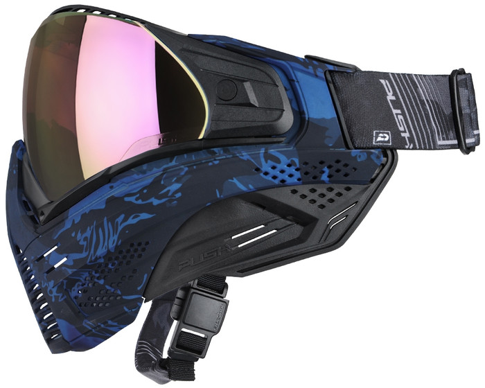 Push Unite Paintball Mask - Blue Sapphire Camo w/ Rose Gold Lens