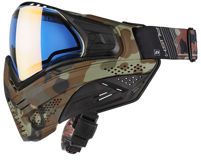 Push Unite Paintball Mask - Flecktarn w/ Aqua Gold Lens