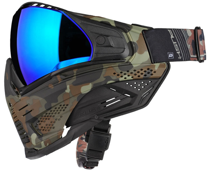 Push Unite Paintball Mask - Flecktarn w/ Chrome Purple Lens