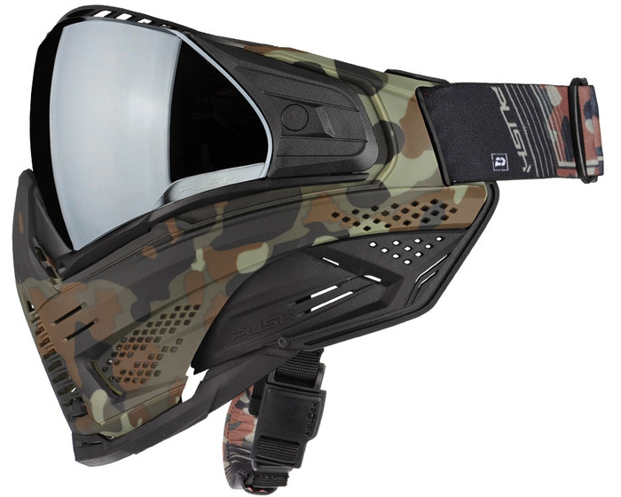 Push Unite Paintball Mask - Flecktarn w/ Chrome Silver Lens