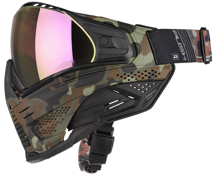Push Unite Paintball Mask - Flecktarn w/ Rose Gold Lens