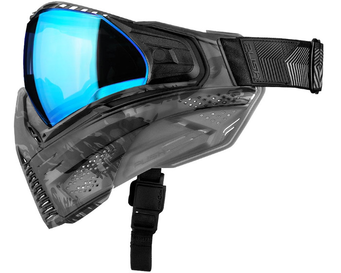 Push Unite Paintball Mask - FLX Smoke Camo w/ Chrome Blue Lens