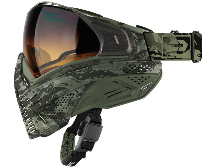 Push Unite Paintball Mask - Olive Camo w/ Gradient HD Lens