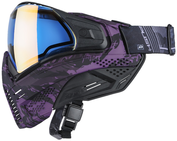 Push Unite Paintball Mask - Purple Haze Camo w/ Aqua Gold Lens