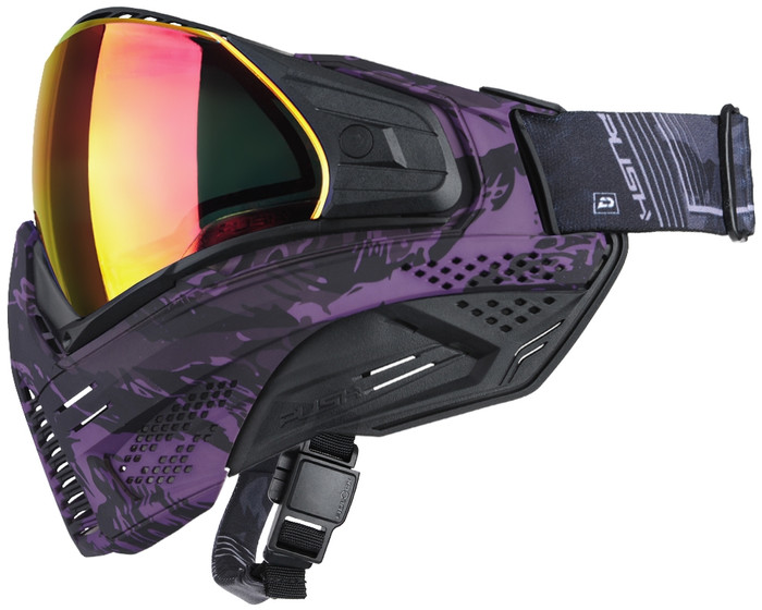 Push Unite Paintball Mask - Purple Haze Camo w/ Chrome Red Lens