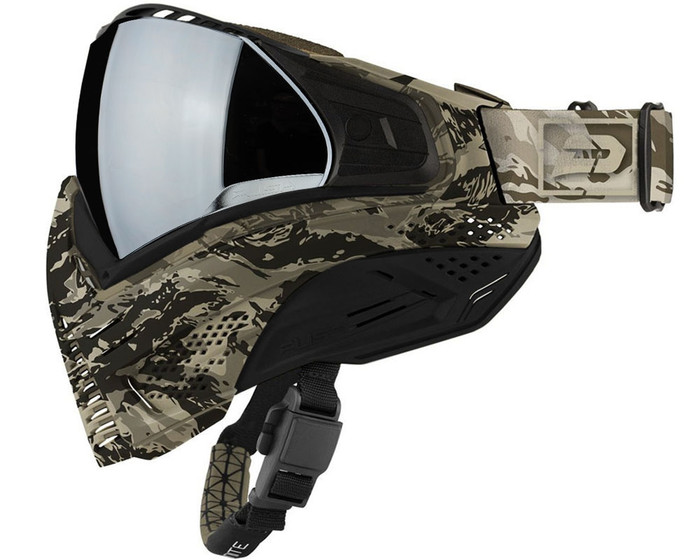 Push Unite Paintball Mask - Tan Camo w/ Chrome Silver Lens