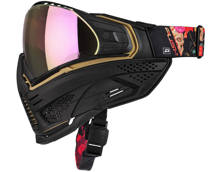 Push Unite Paintball Mask - Tropical Gold Rush w/ Rose Gold Lens