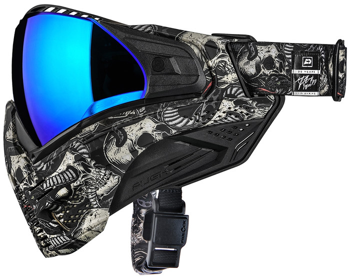 Push Unite Paintball Mask - Thomas Taylor LE Troll, Snake & Skulls w/ Chrome Purple Lens