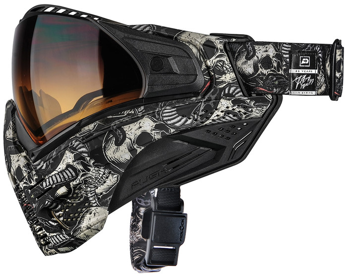 Push Unite Paintball Mask - Thomas Taylor LE Troll, Snake & Skulls w/ Gradient HD Lens