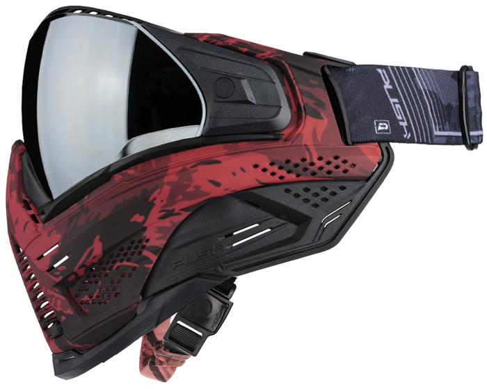 Push Unite XL Paintball Mask - Blood Camo w/ Chrome Silver Lens