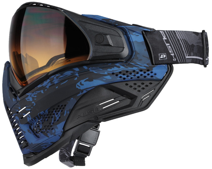 Push Unite XL Paintball Mask - Blue Sapphire Camo w/ Gradient HD Lens