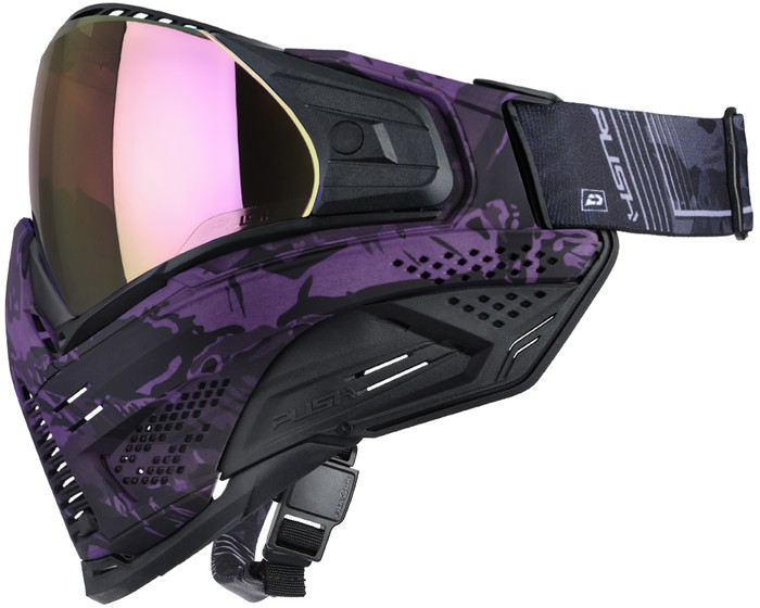 Push Unite XL Paintball Mask - Purple Haze Camo w/ Rose Gold Lens