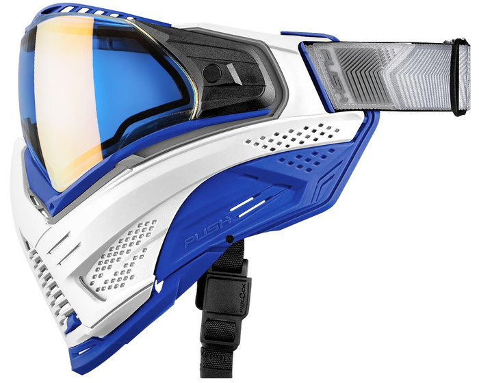 Push Unite XL Paintball Mask - White Walker Blue w/ Aqua Gold Lens