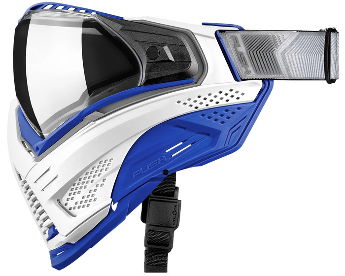 Push Unite XL Paintball Mask - White Walker Blue w/ Clear Lens