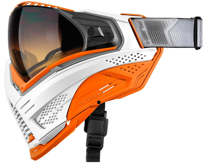 Push Unite XL Paintball Mask - White Walker Orange w/ Gradient HD Lens