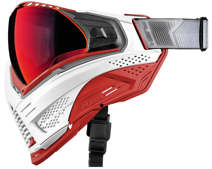 Push Unite XL Paintball Mask - White Walker Red w/ Chrome Red Lens