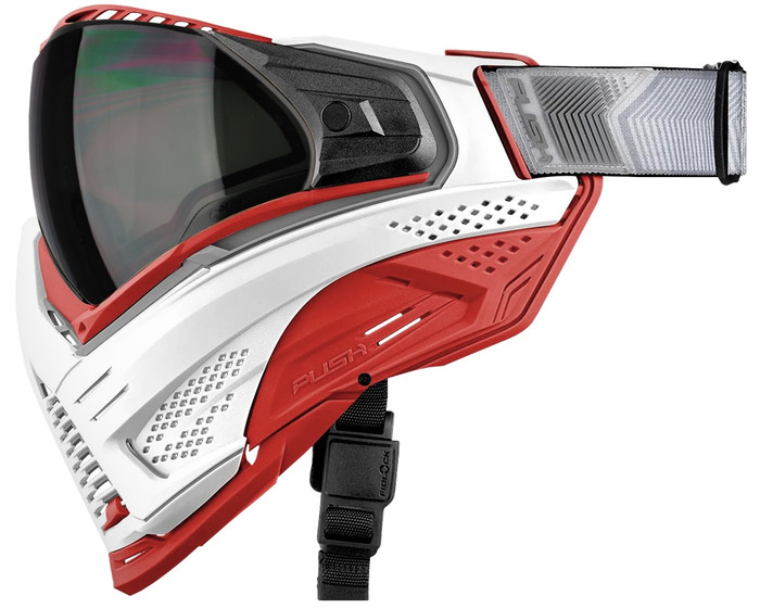 Push Unite XL Paintball Mask - White Walker Red w/ Smoke Lens