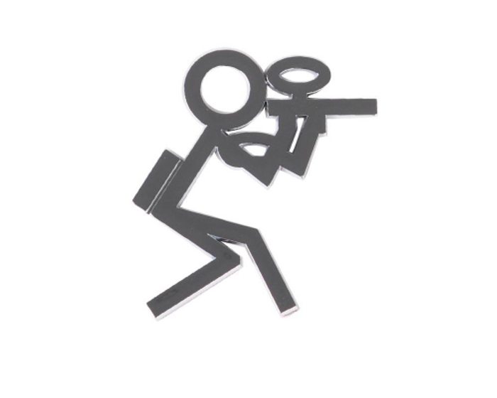 3" Paintball Stick Figure Car Emblem - Chrome