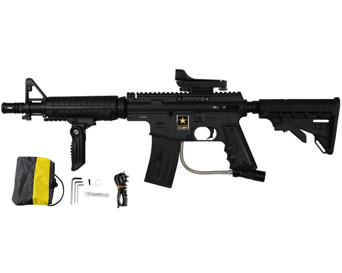 Tippmann US Army Alpha Black Elite Tactical Sniper Paintball Marker Kit - Black