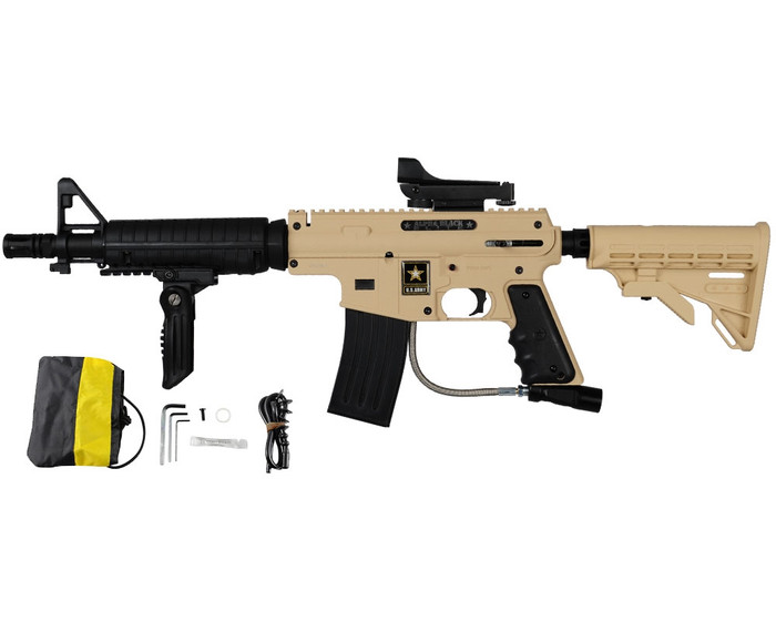 Tippmann US Army Alpha Black Elite Tactical Sniper Paintball Marker Kit - Tan