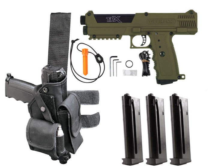 Tippmann TiPX Trufeed Deluxe Pistol Package - Olive/Black