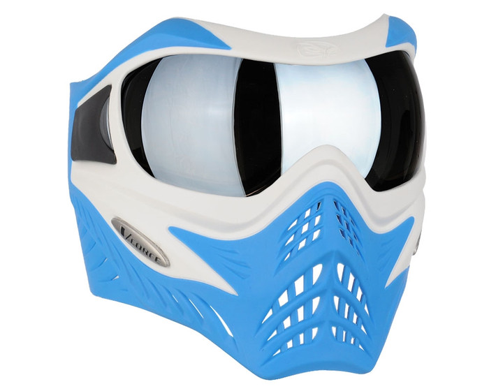 V-Force Grill Mask - SE White/Blue w/ Quicksilver HDR Lens