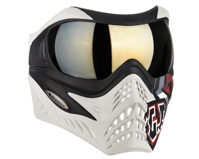 V-Force Grill Mask - SE GI Logo White - Mirror Gold Lens