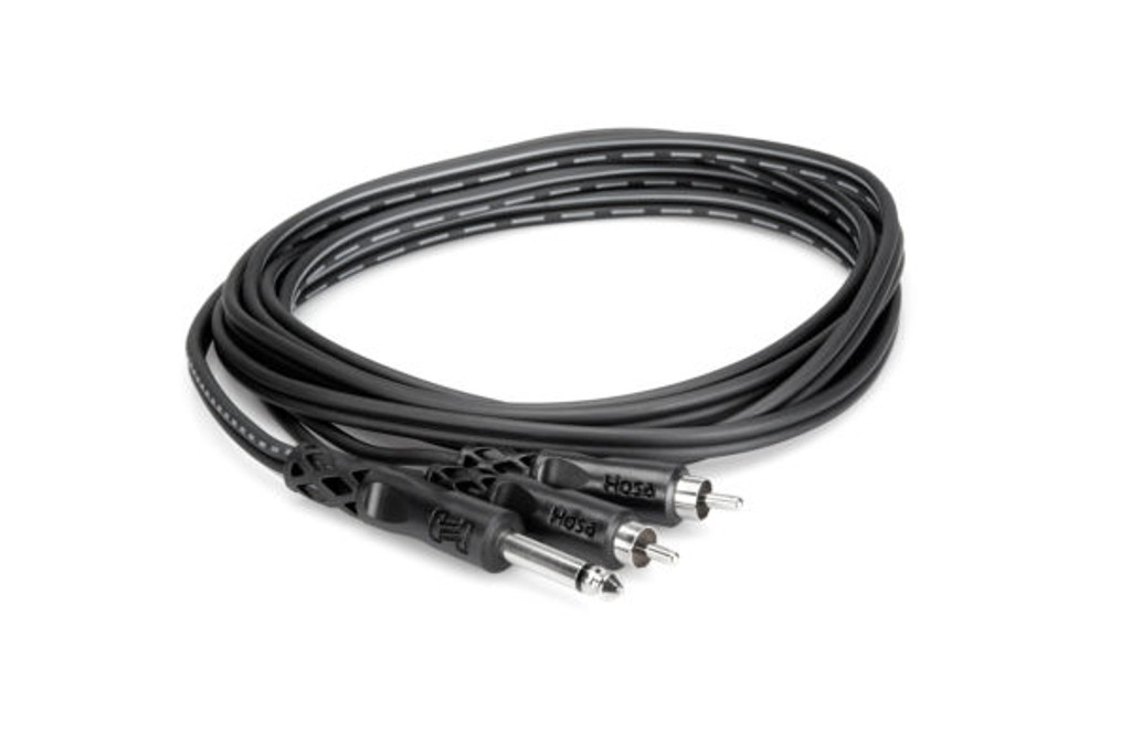 Hosa CYR-102 Y Cable 1/4 in TS Male to Dual RCA Male