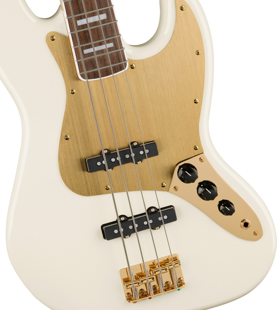 40th Anniversary Jazz Bass - White with Gold Hardware (0379440505)