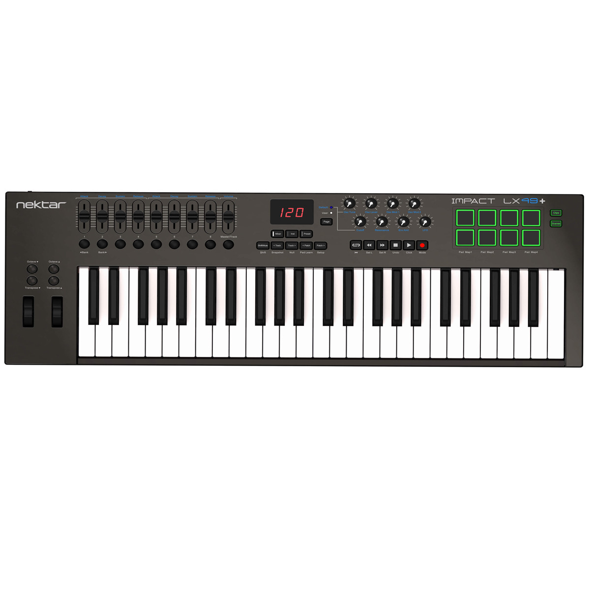 Nektar Impact LX61+ USB MIDI Keyboard Controller, 61-Key