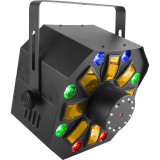 CHAUVET SWARMWASHFX 4 in 1 LED With RGBAW Rotating Derby, RGB+UV Wash, Red / Green Laser And Ring O