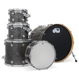 DW DWE Electronic / Acoustic  Drum Set 10/12/14 Snare/16/22 w/ Cymbal and Hardware Pack - Black Galaxy