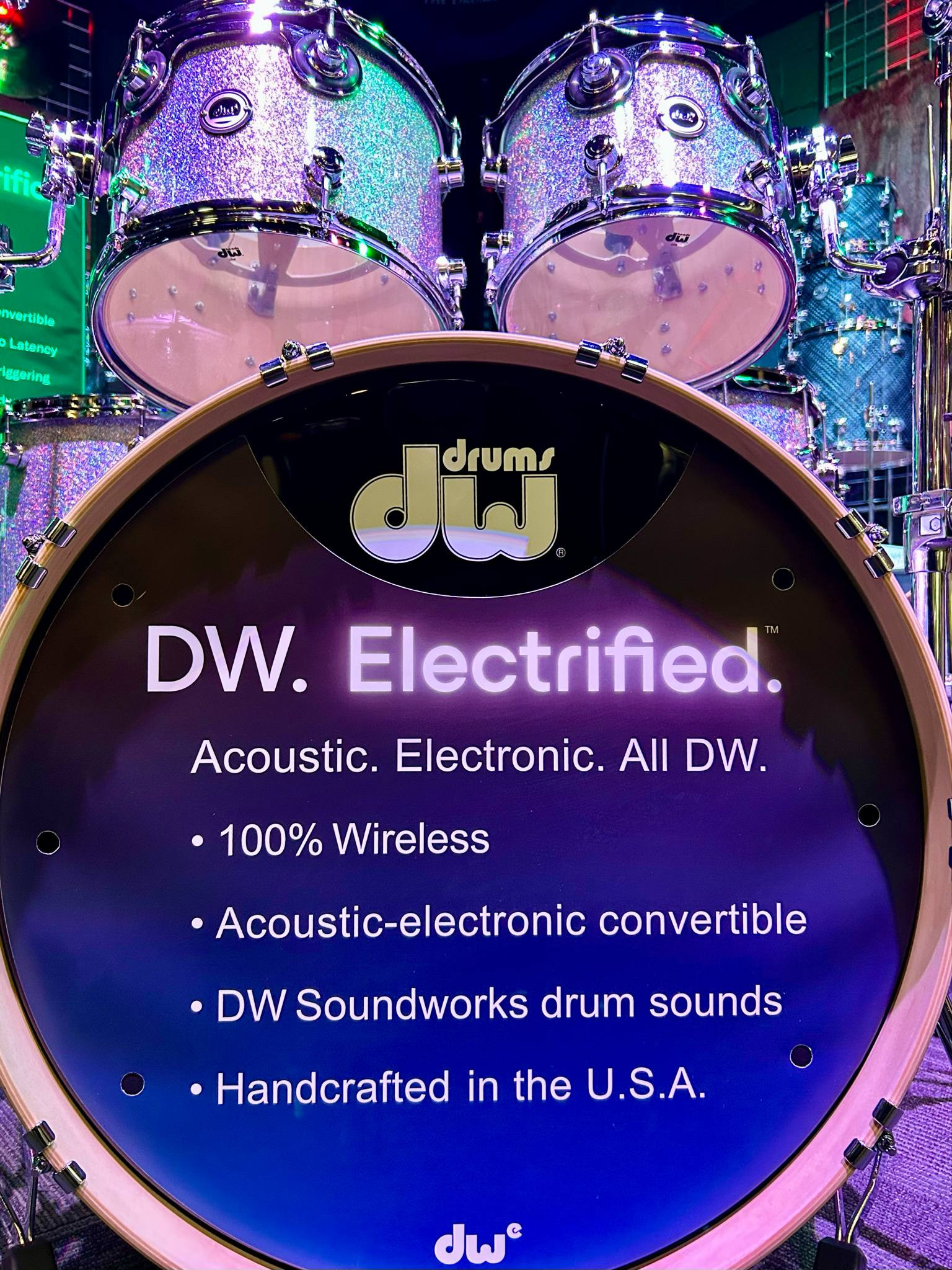 DWe Electronic / Acoustic 5pc Drum Set w/ Cymbal & Hardware Pack