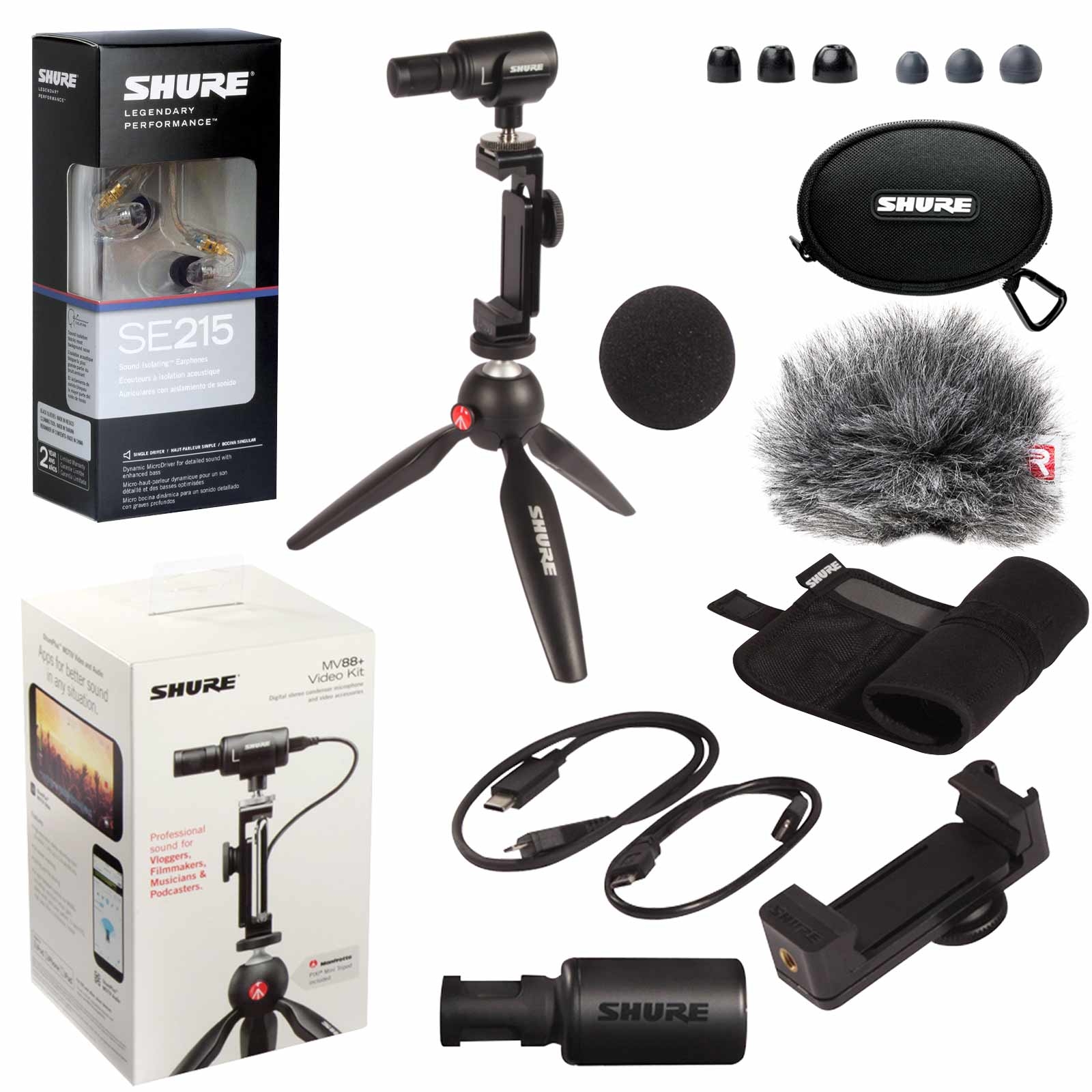 Shure MV88+ Video Kit with SE215 Earphones