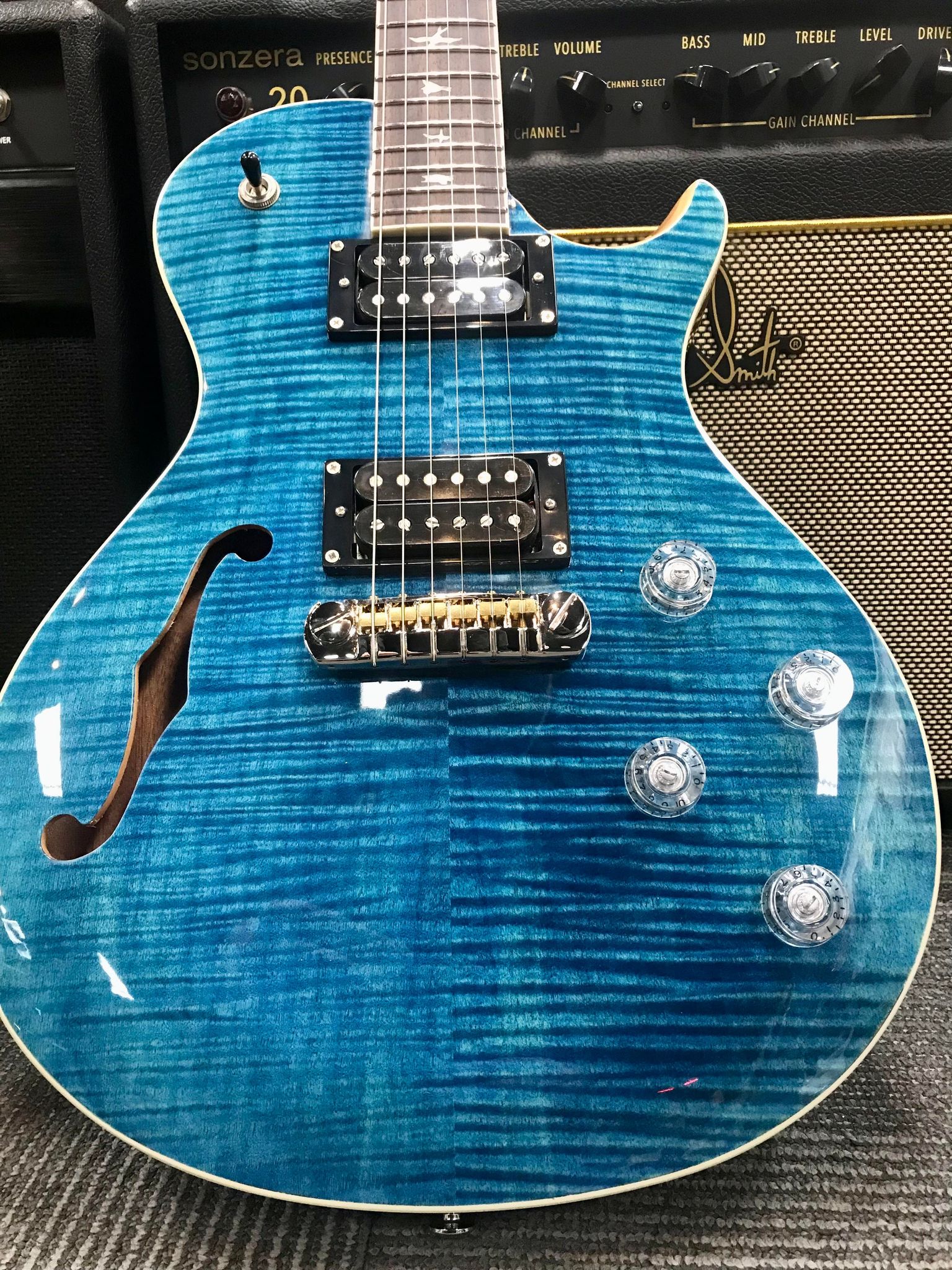 PRS SEZach Myersモデル PRS SE Zach Myers Semi-Hollow Myers Blue (437) - Willcutt