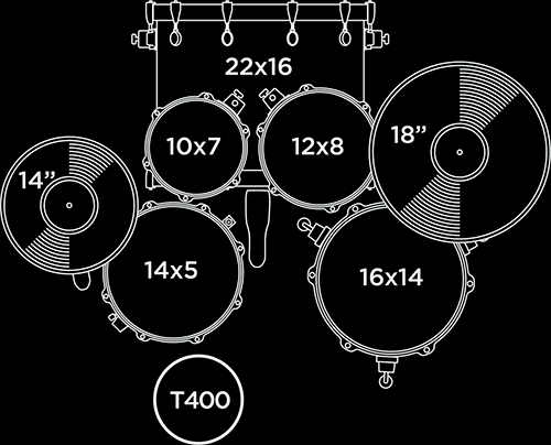 Mapex Venus - Complete 5pc Drum KIt - Blue Sky Sparkle