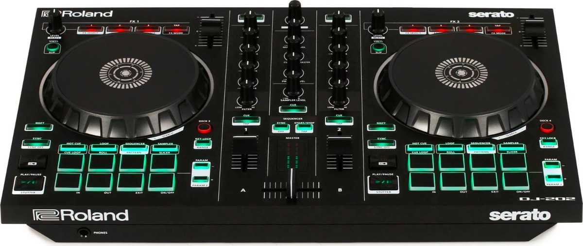 Roland DJ-202 Controller DJ - 2 Canali Con Drum Machine Integrata Per Serato DJ - Foto 11