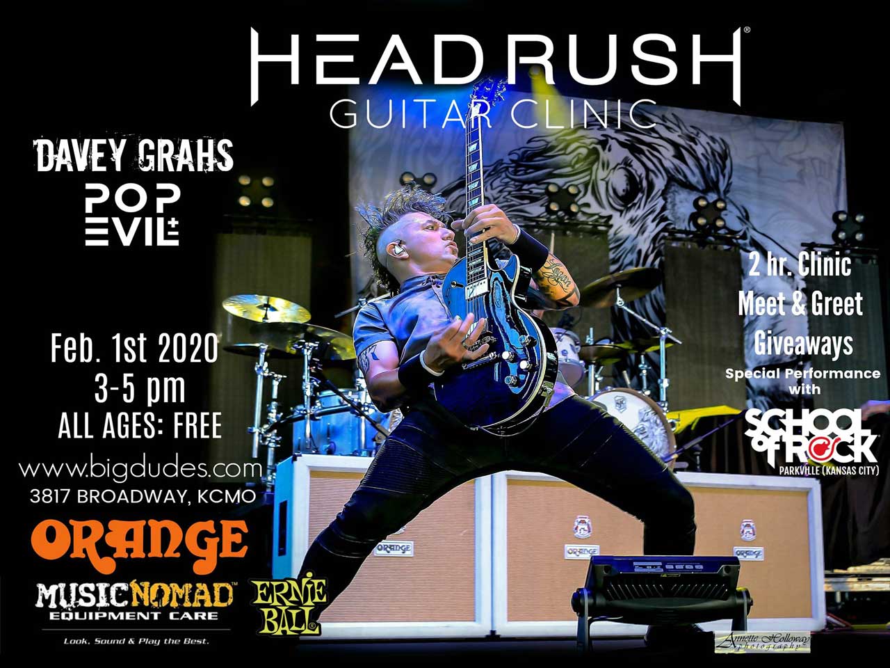 davey grahs of pop evil at big dudes music city in kc