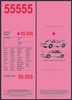 Valet Parking Ticket 3-Part Pink