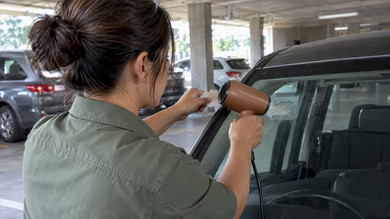 Protect Tint, Paint, and Dash When Removing Permit Adhesive for Drivers